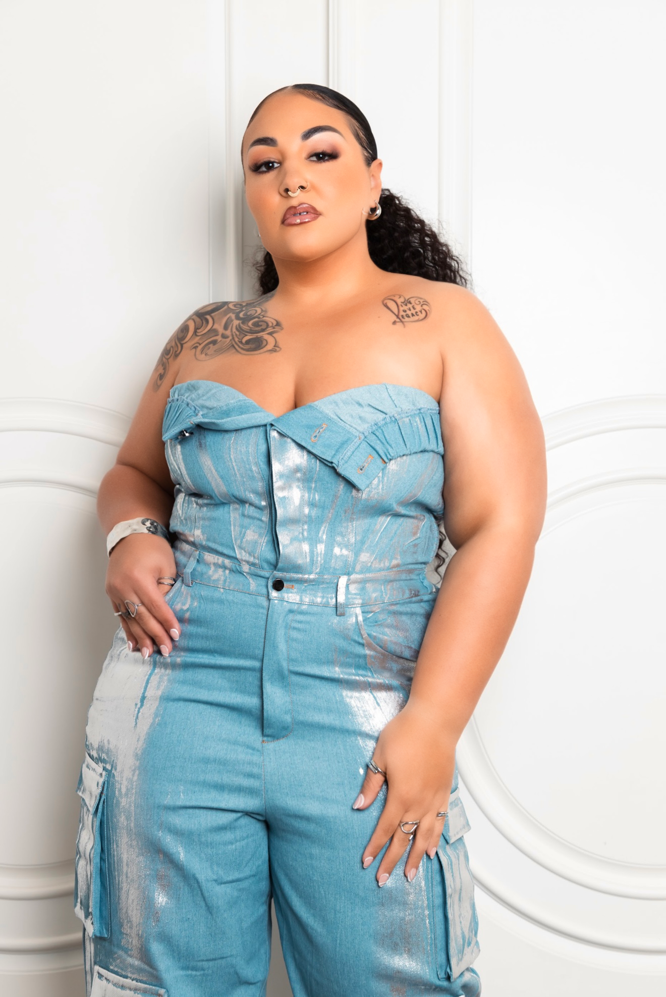 Brat Denim Plus Size Jumpsuit